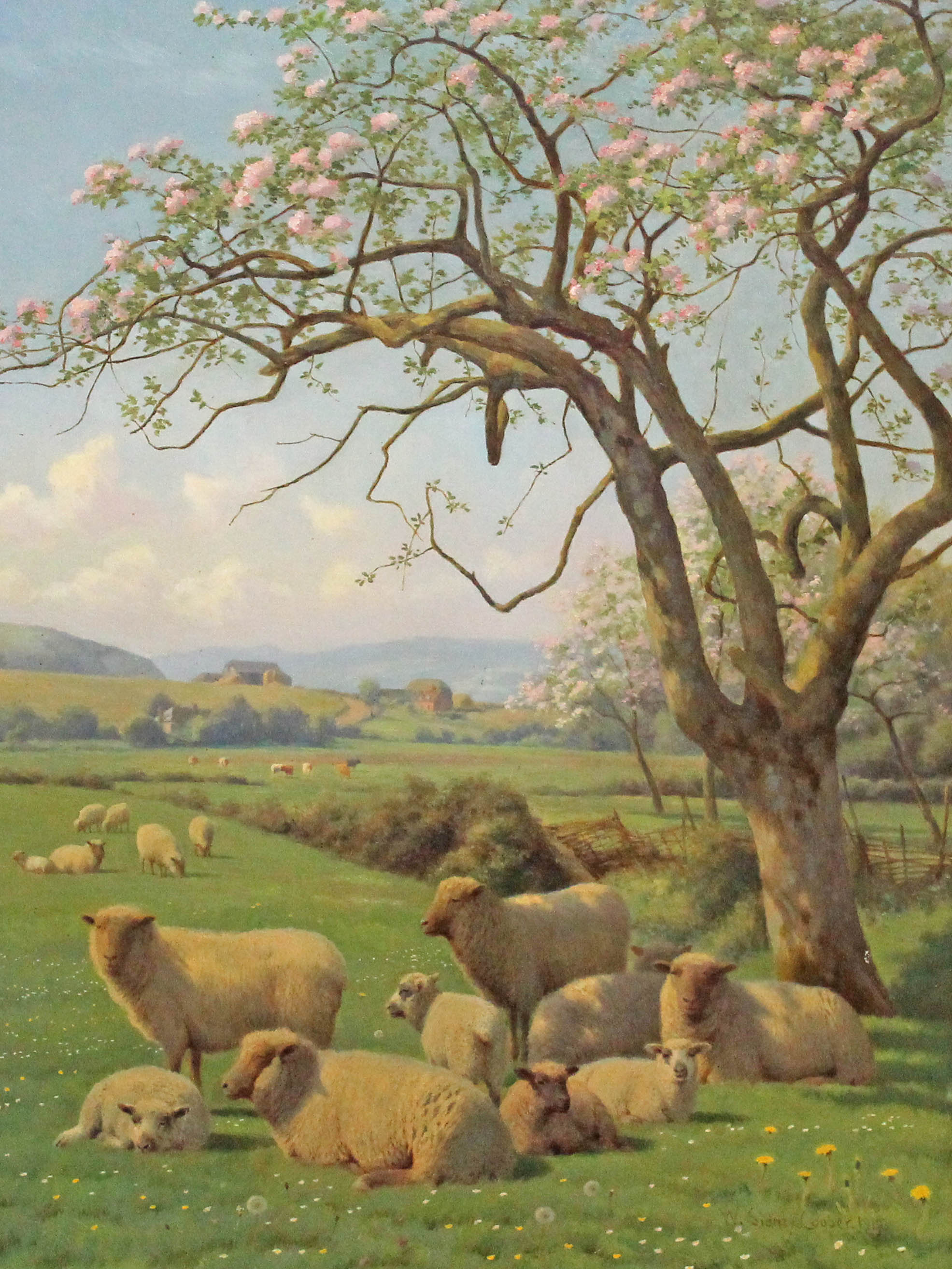 William Sidney Cooper (1854-1927), "Spring Blossom", oil on canvas, signed and dated 1919, 50.5cm