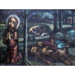 Peter Rogers (American, b. 1933), "Garden of Gethsemene", circa 1960, oil on canvas, 90cm x 69cm,