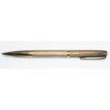 A hallmarked 9ct gold Yard-O-Led ball point pen, gross wt. 25.39g.