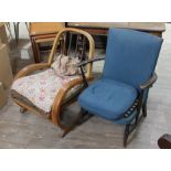 A 1930s bentwood lounge chair and an Ercol armchair.