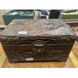 An Eastern carved wooden box