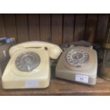 2 vintage telephones