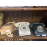 3 vintage telephones