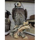 A Large Capodimonte owl statue, height-55cm.