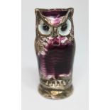 A David Andersen Norwegian Sterling silver and enamel pepper pot modelled as an owl - as found.