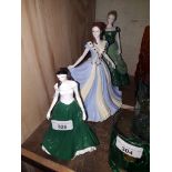 2 Royal Worcester figures and 1 Coalport - ( Royal Worcester ) "Susannah" and "Caitlin
