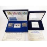 Two Danbury Mint Silver Jubilee 1977 silver ingots, silver weight approx. 6 troy oz, boxed with