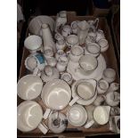 A box containing 40 various pieces of Goss crested china.