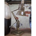 A vintage Herbert Terry mottled gold Anglepoise lamp, crabtree switch.