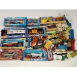 A collection of Corgi, Matchbox and other model vehicles including Dinky hovercraft.