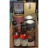 A box of assorted Scotch whisky including Aberlour 12 year old double cask matured, Aberfeldy 12