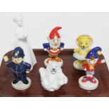 A group of four Royal Doulton Noddy figures, a Coalport figure and a Royal Copenhagen figure of a