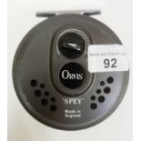 An Orvis 'Spey' 4" fly fishing reel, loaded with fly line. Good working order, some signs of use/