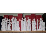 A collection of 18 Spode figurines by Pauline Shone.