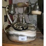A vintage onyx marble telephone.
