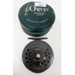 An Orvis Battenkill mark IV 3 1/2" fly fishing reel with case Good working order, some general wear/