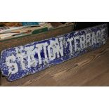A Victorian road sign enamel on cast iron, "Station Terrace", length 66cm.