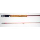 A vintahge Hardy 8'8" two piece split cane fly fishing rod. Good condition, some signs of use/