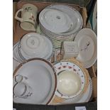 A box of steamship company China and crockery including Cunard line union-castle line, Canadian