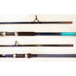Two beach fishing rods; a Shakespeare 11ft composite beachcaster (casting weight 4-6oz) and a
