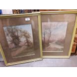 Pair of watercolours by H Ashdown Box