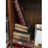 6 antique books.