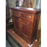An Ancient Mariner mahogany side cabinet, height 74.5cm, width 75cm and depth 27.5cm.