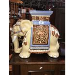 A Chinese pottery elephant plant stand, height 42cm.