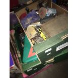 3 boxes of garage items and tools