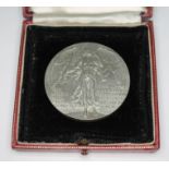 London 1908 Olympic Games participant?s medal by B. Mackennal for Vaughton, Victory stood holding