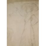 Laurence Stephen Lowry (1887-1976), Lady in a Hat, pencil study, 18cm x 27cm, signed 'LS Lowry'