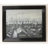 Steven Scholes (b1952), Chadderton Manchester 1962, oil on canvas, 48.5cm x 38.5cm, signed lower