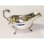 A late Victorian/ Edwardian silver sauce boat, Fordham & Faulkner, Sheffield 1901, length 28.5cm,