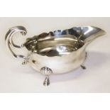 A Victorian silver sauce boat, makers mark indistinct, London 1867, length 18cm, wt. 5 1/2oz.