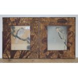 Ohara Koson (Japanese 1877-1945), pair of woodblock prints, 18.5cm x 23.5cm, carved wood framed 35cm