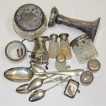 Assorted hallmarked silver, Georgian and later.