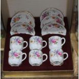 A boxed Royal Crown Derby Posies part tea service.