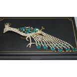 An Isle of Bute vintage brooch modelled as a peacock, with box.