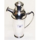 An Art Deco silver plated cocktail shaker stamped 'Poston Products LTD Chester Plate', length 25.