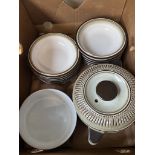 12 Denby Rondo bowls together with 2 serving items