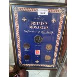 Centenary of Britains Monarchs Defenders of the Faith coin and stamp display.