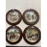 Four Wedgwood 'Life on the Farm' series wood mounted plates.