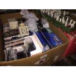 A Christmas tree in box - 6ft and box of various items including cameras, DVDs, 3d glasses etc