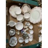 A box of bone china to include Hazel Sharon etc.