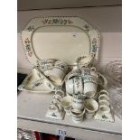 Spode Strathmere tea wares etc including 8 cups and saucers, toast rack, & serving dish etc