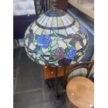 A Tiffany style standard lamp (as found).