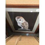 Cross stitch picture of an owl