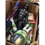 Star Wars figures and a Buzz Lightyear figure