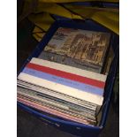 A box of records.