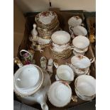 Box of Royal Albert Old Country Roses china approx. 45 pieces